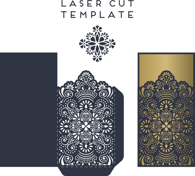 Laser Cut Lace Wedding Invitations Card Template Cdr File  Free Vector For Laser Cutting
